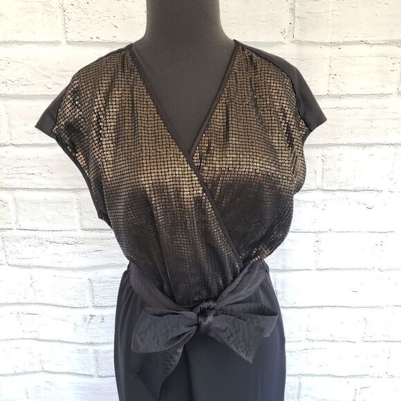 Narcisco rodriguez sequin black dress size Large elegant midi - Picture 7 of 8